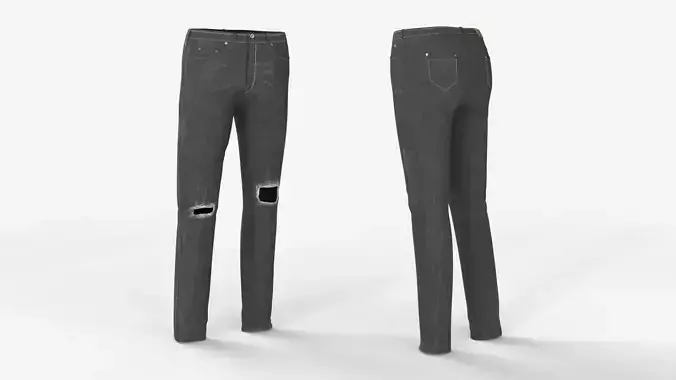 Casual Black Jeans Pants