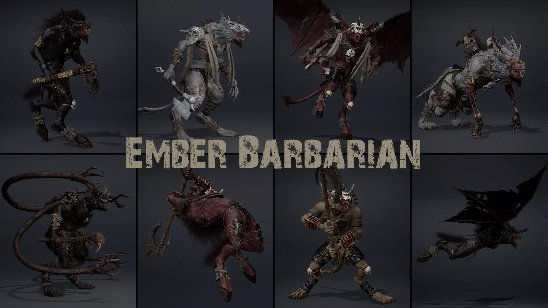 Ember Barbarian Low-poly 3D model_0