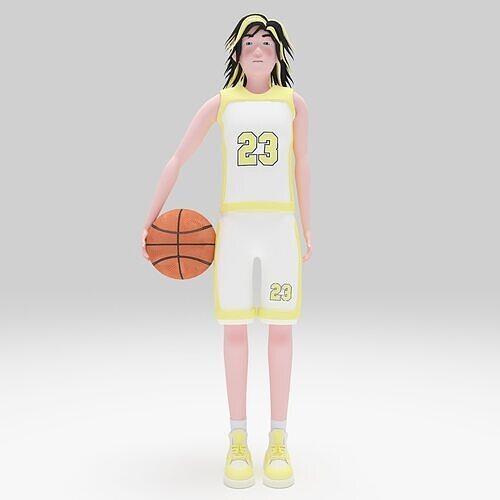 Irana Basket Ball player Rigged  Sport Character  Low-poly 3D model