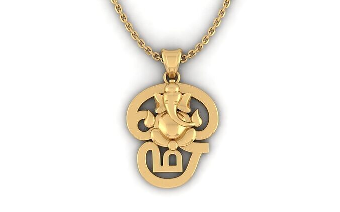 OM With God Ganesh Pendant 3D print model