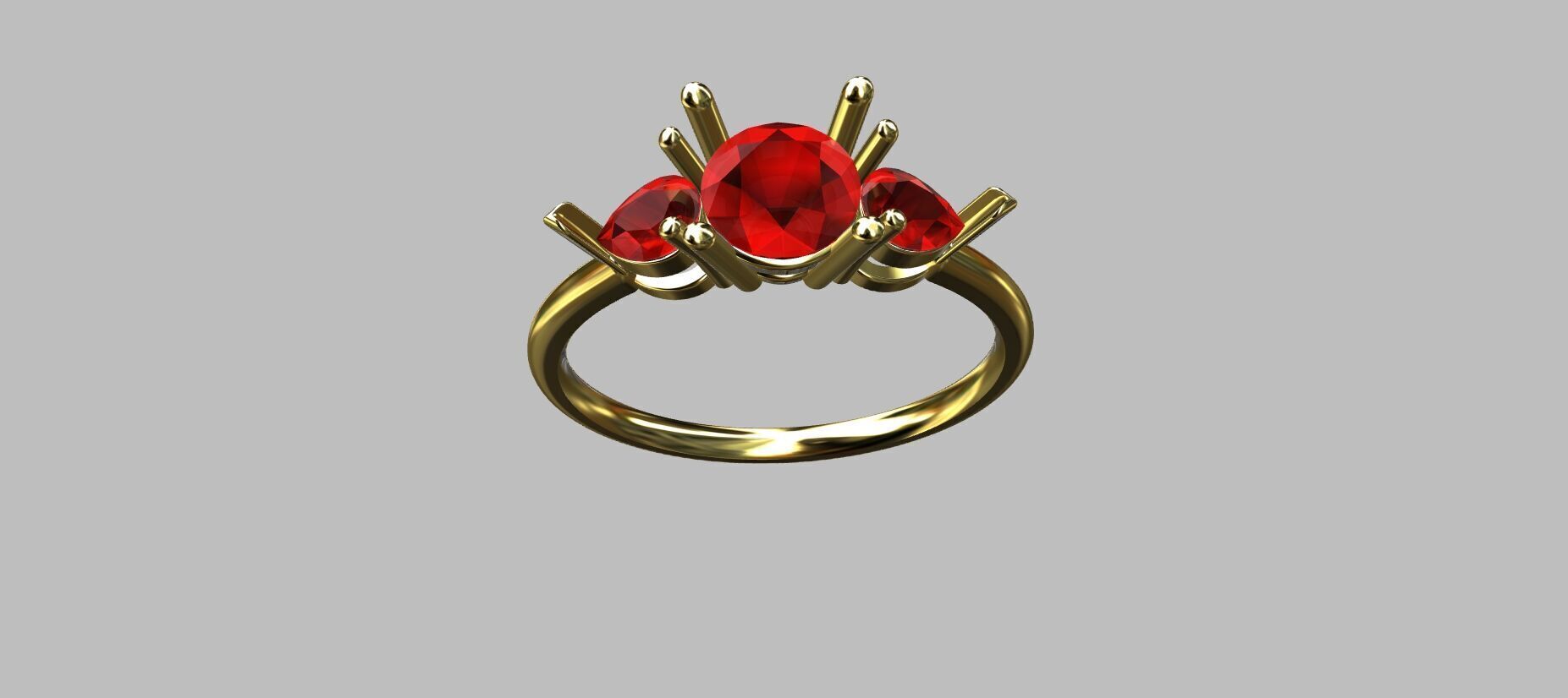 Round Gemstone Ring 3D print model_6