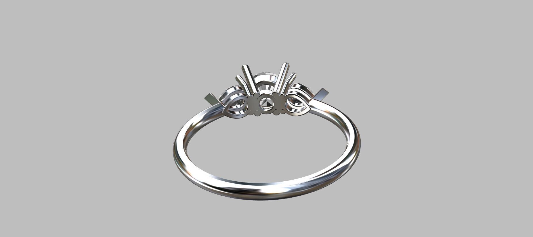 Round Gemstone Ring 3D print model_2