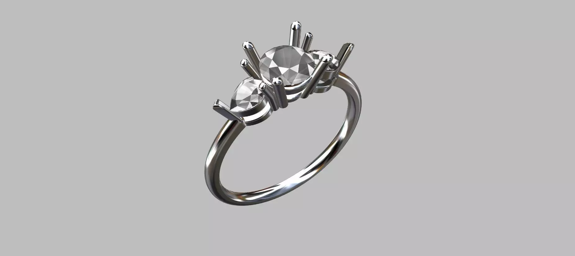 Round Gemstone Ring 3D print model_0