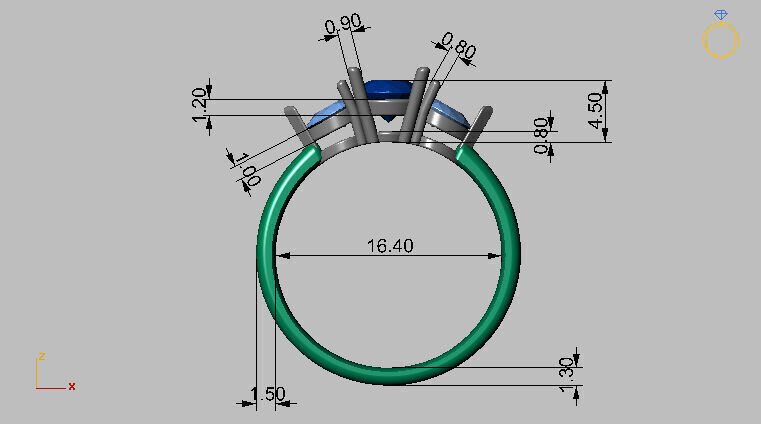 Round Gemstone Ring 3D print model_11