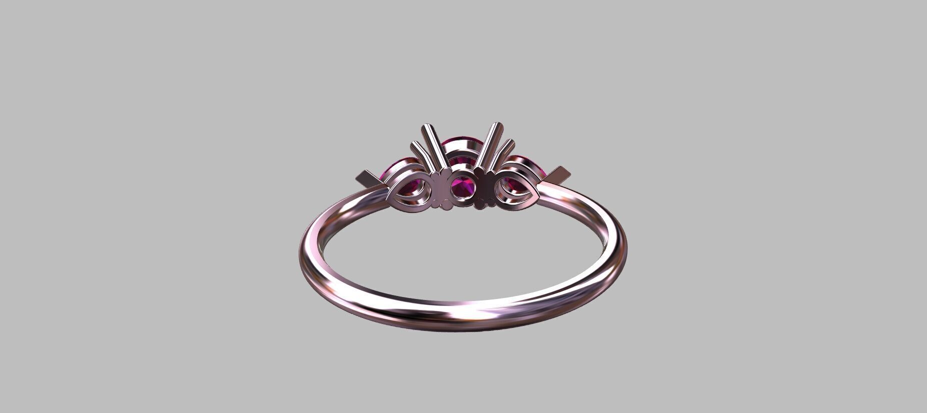 Round Gemstone Ring 3D print model_8