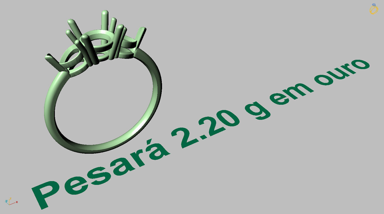 Round Gemstone Ring 3D print model_14