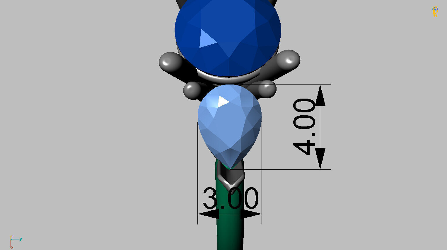 Round Gemstone Ring 3D print model_13