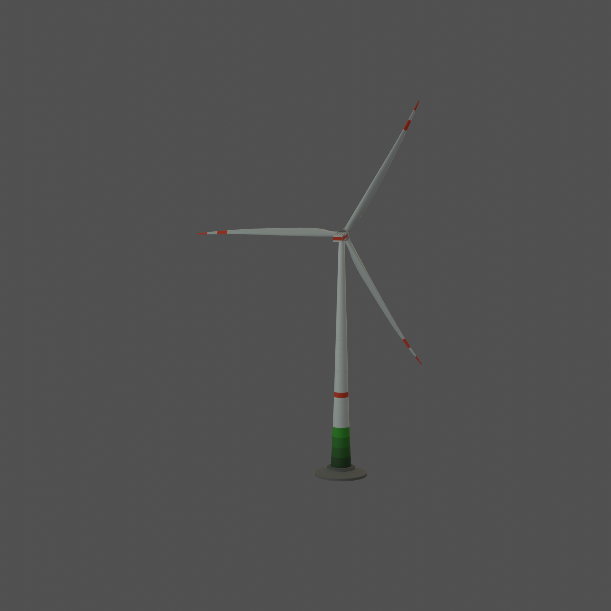 Wind turbine E1 H-132 RD 172 m with animation and Foundation Low-poly 3D model_26