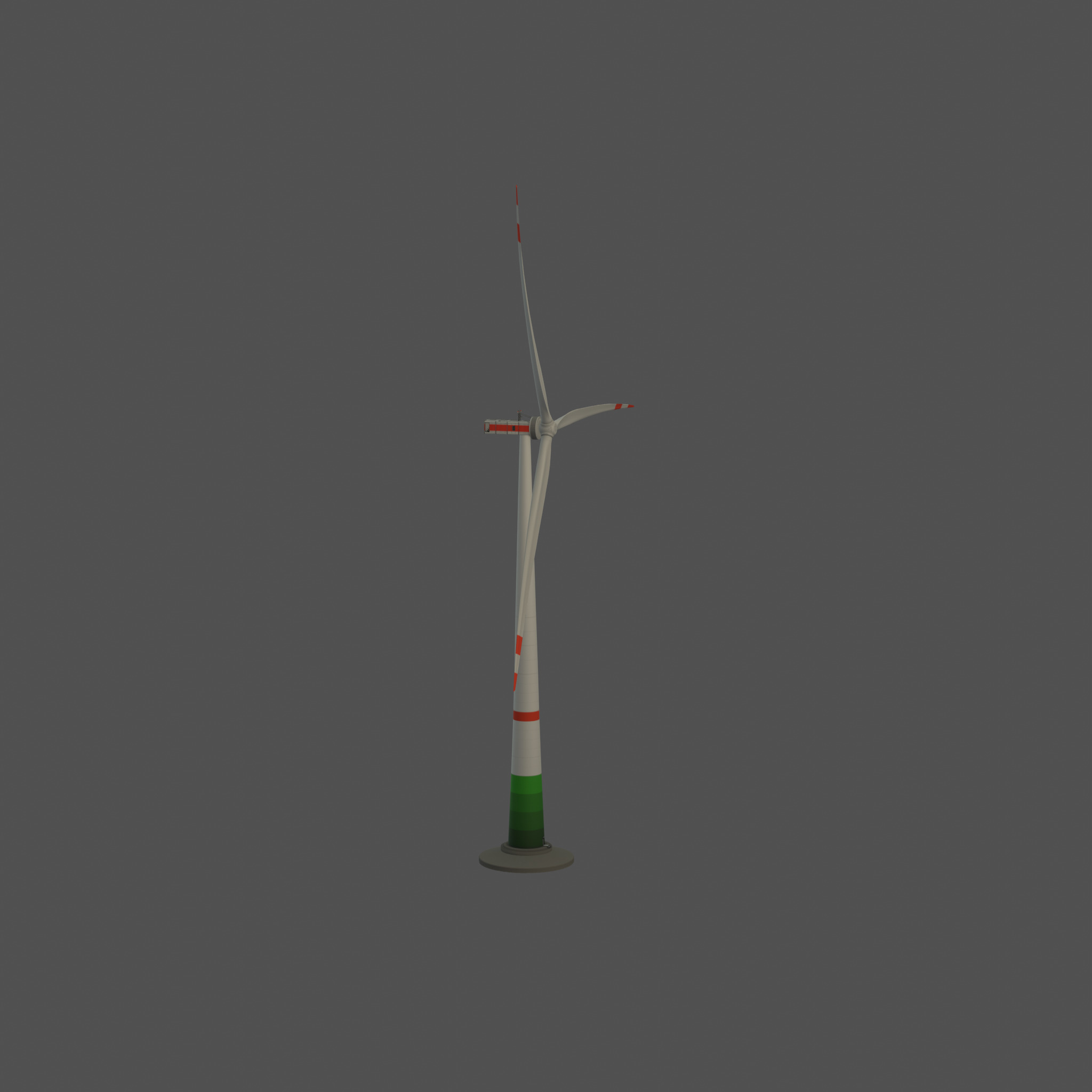 Wind turbine E1 H-132 RD 172 m with animation and Foundation Low-poly 3D model_62