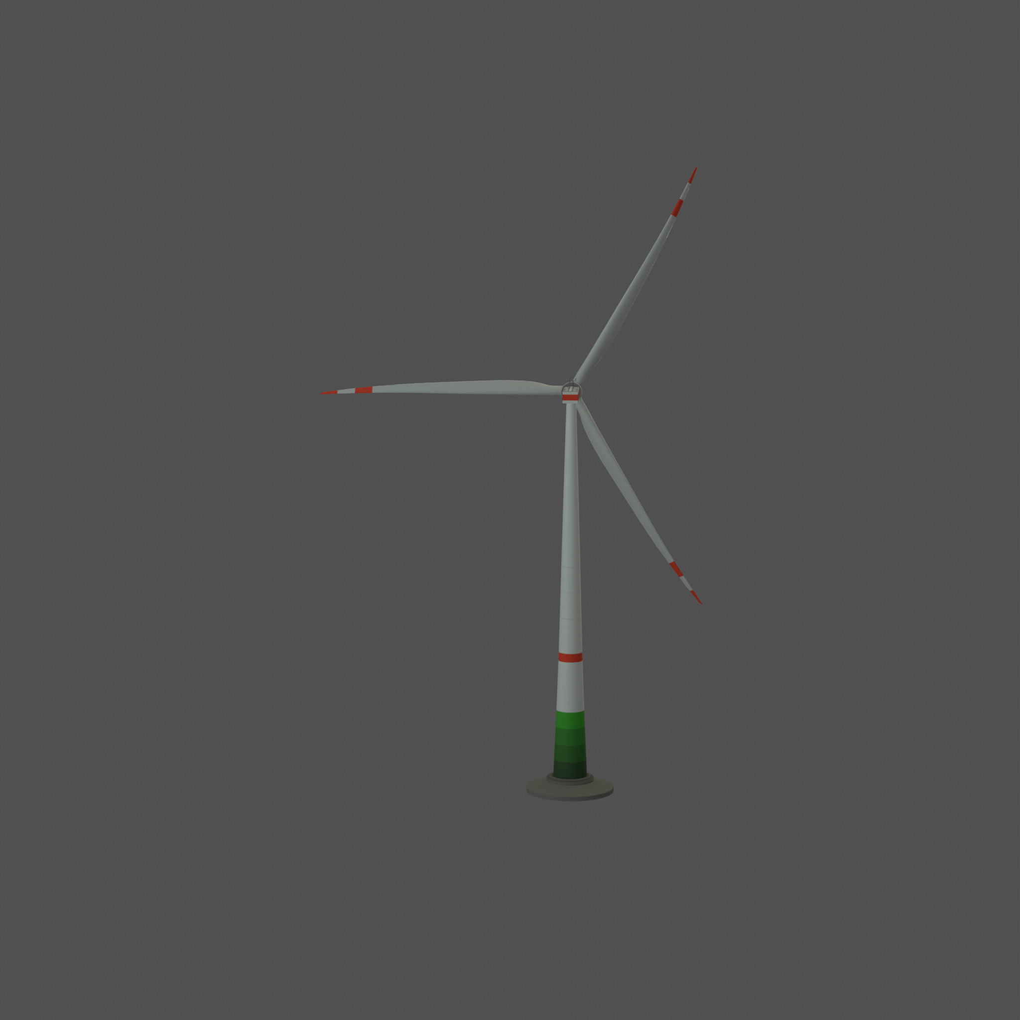 Wind turbine E1 H-132 RD 172 m with animation and Foundation Low-poly 3D model_49