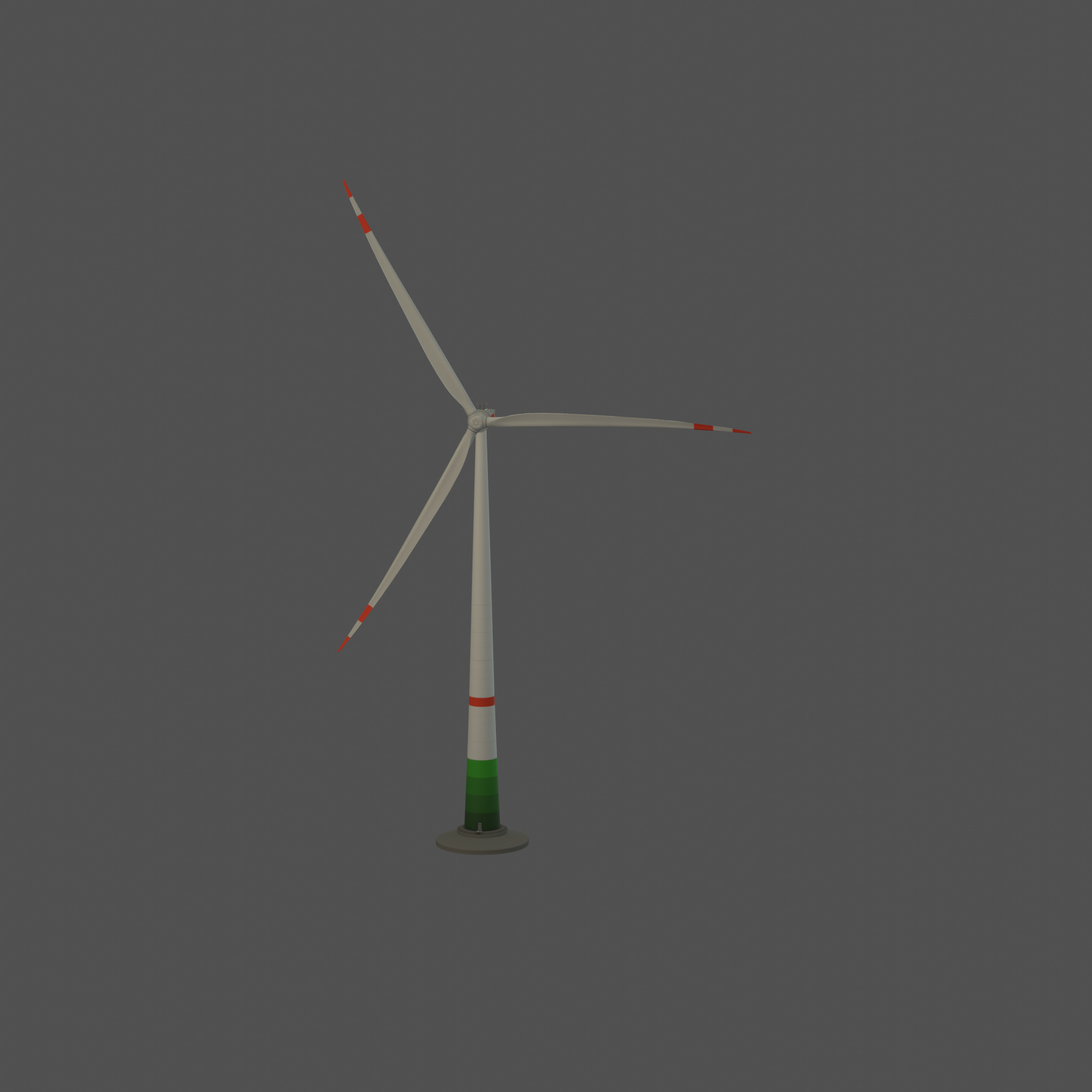 Wind turbine E1 H-132 RD 172 m with animation and Foundation Low-poly 3D model_63