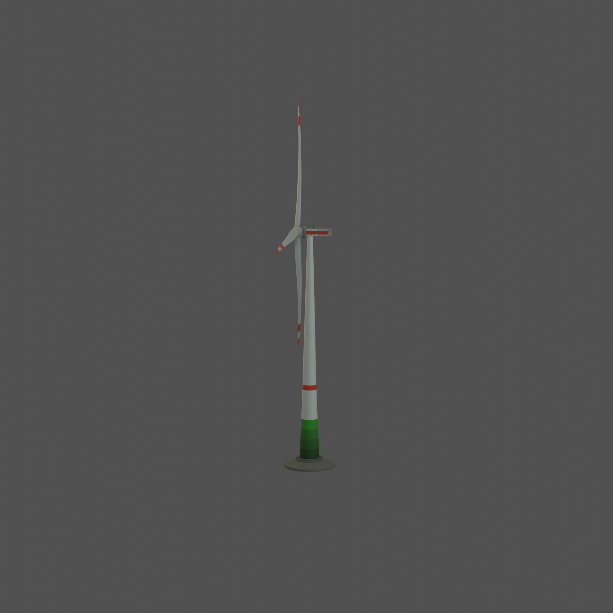 Wind turbine E1 H-132 RD 172 m with animation and Foundation Low-poly 3D model_64