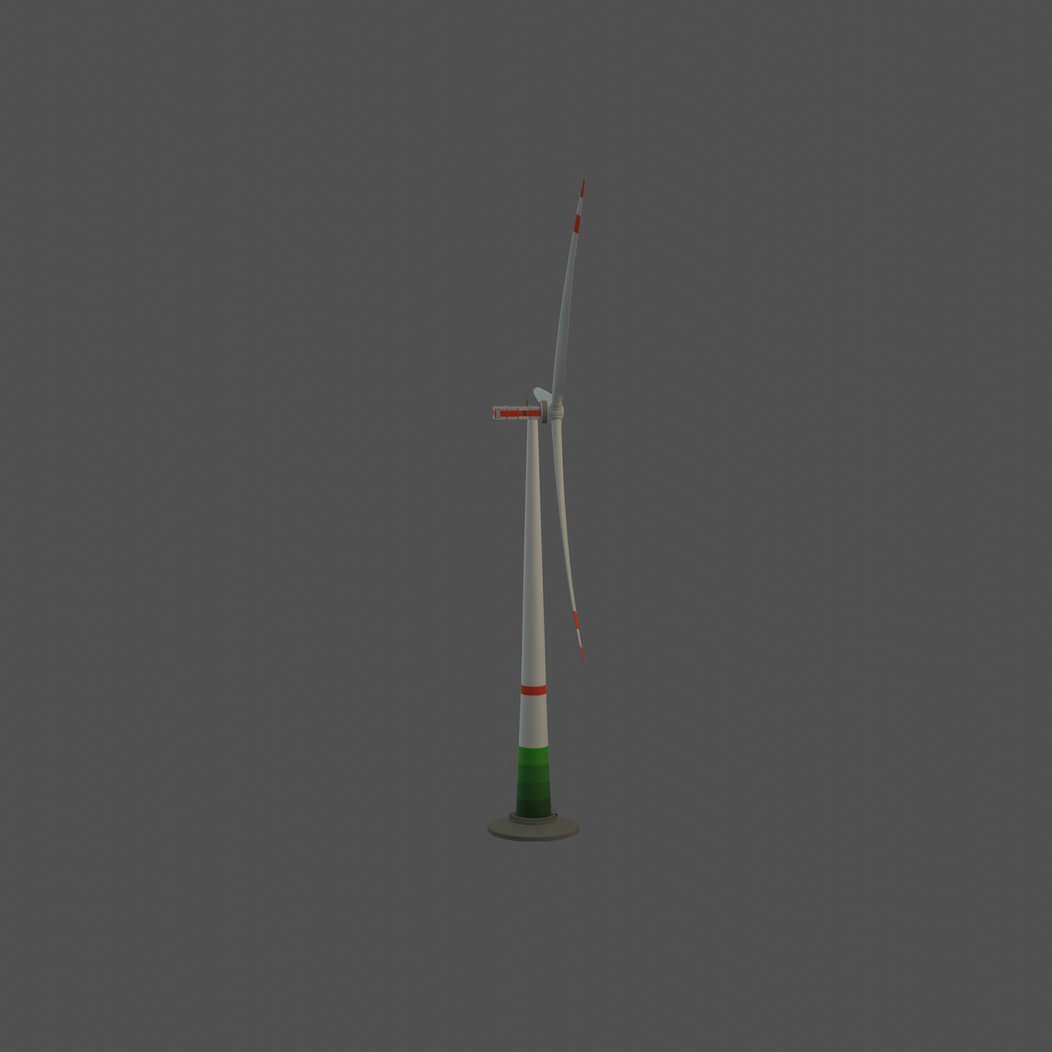 Wind turbine E1 H-132 RD 172 m with animation and Foundation Low-poly 3D model_65