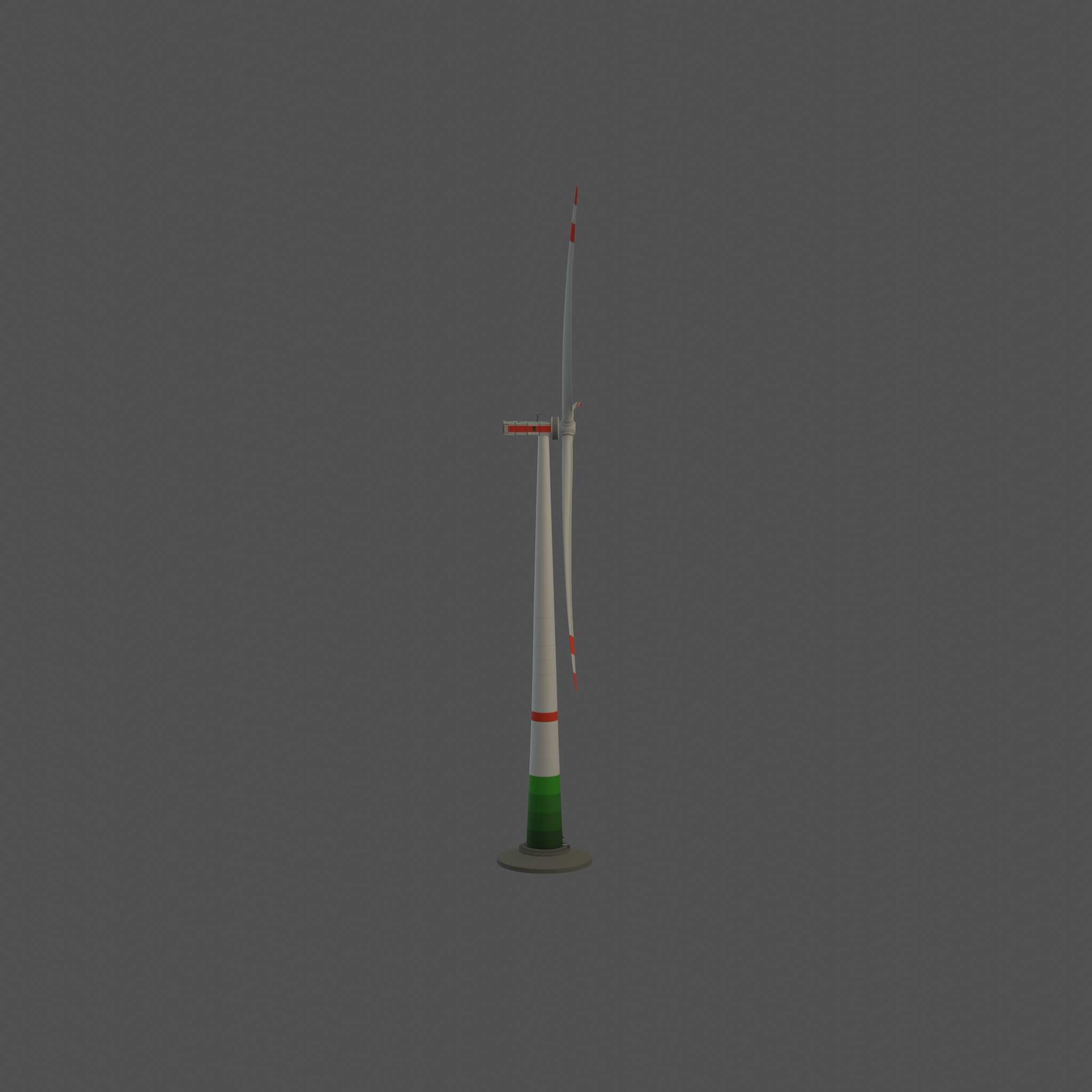 Wind turbine E1 H-132 RD 172 m with animation and Foundation Low-poly 3D model_66