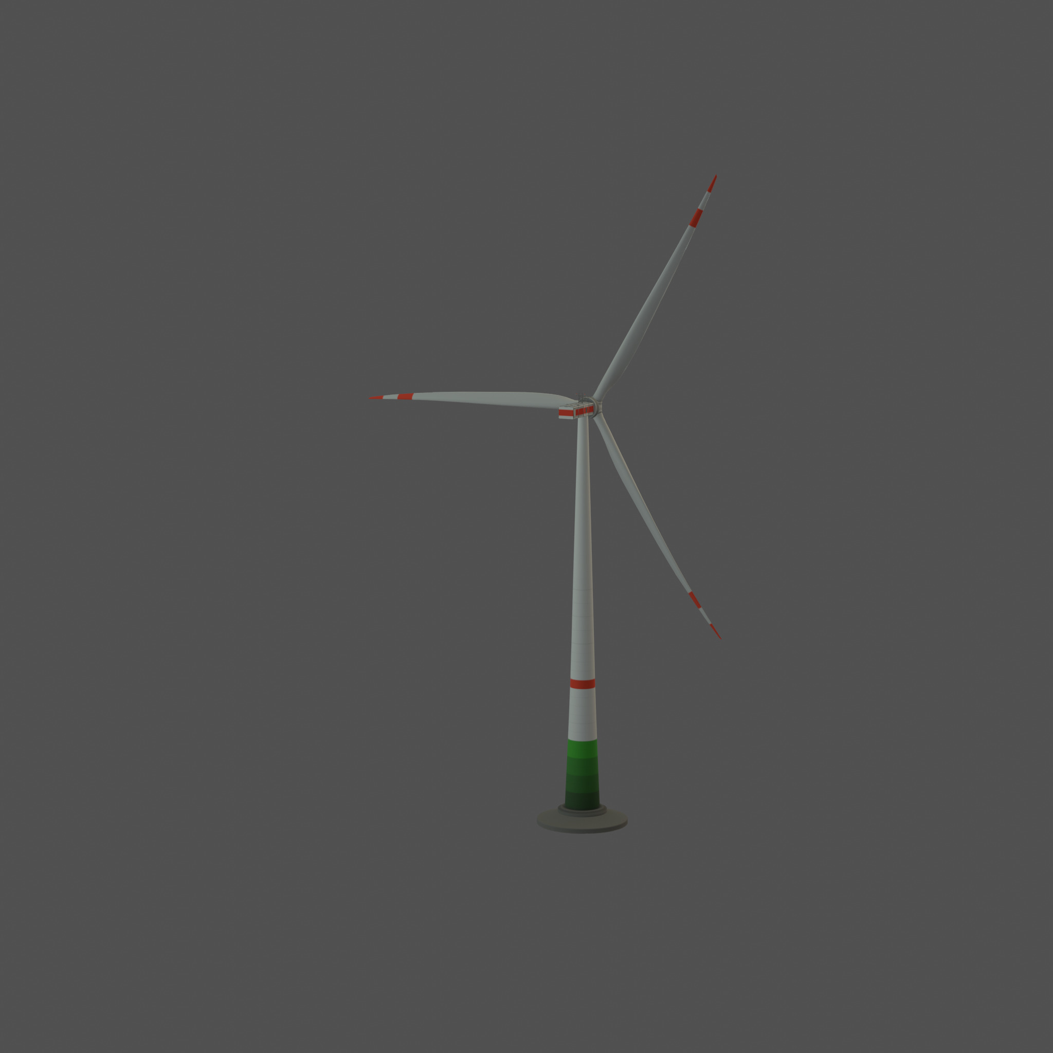 Wind turbine E1 H-132 RD 172 m with animation and Foundation Low-poly 3D model_57
