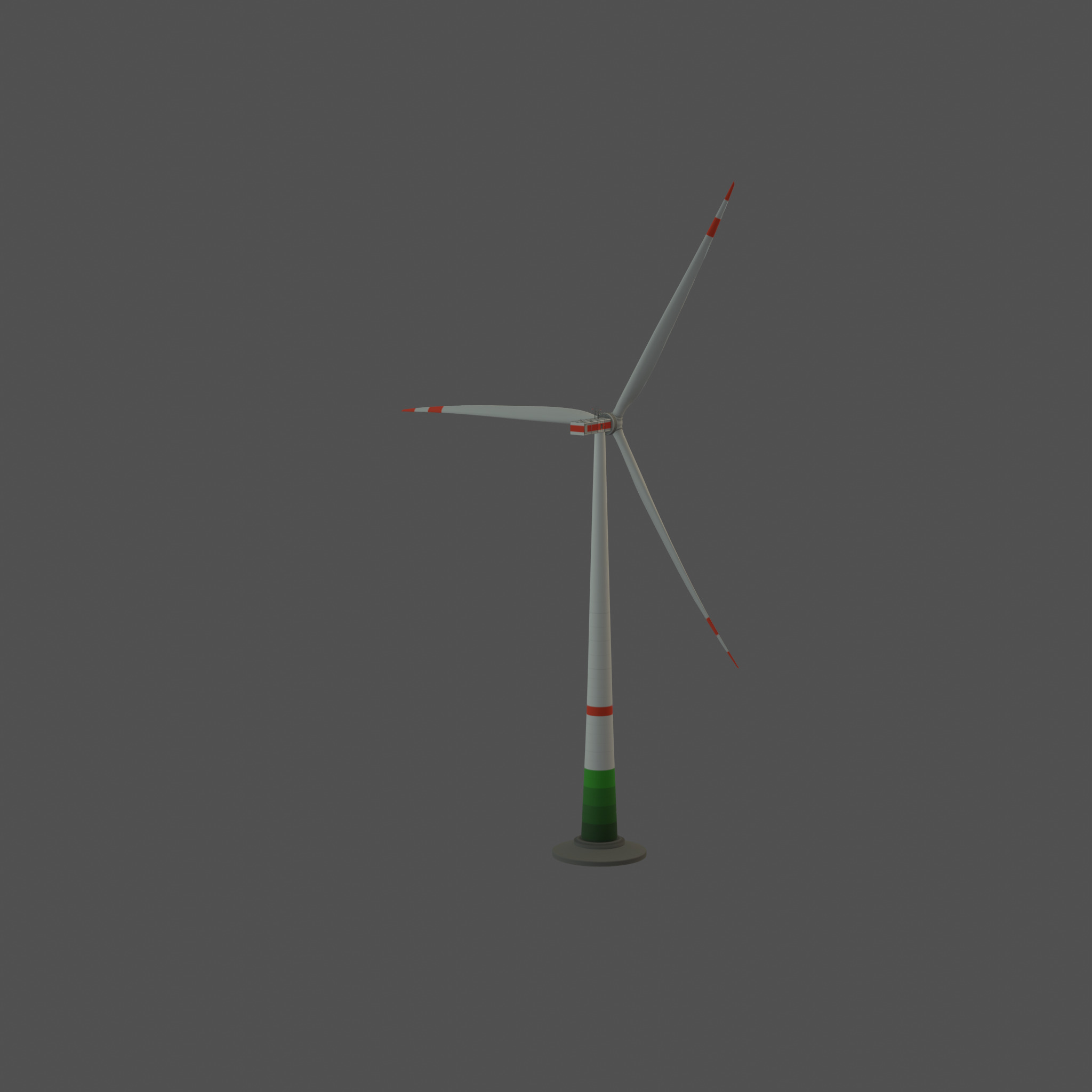 Wind turbine E1 H-132 RD 172 m with animation and Foundation Low-poly 3D model_23