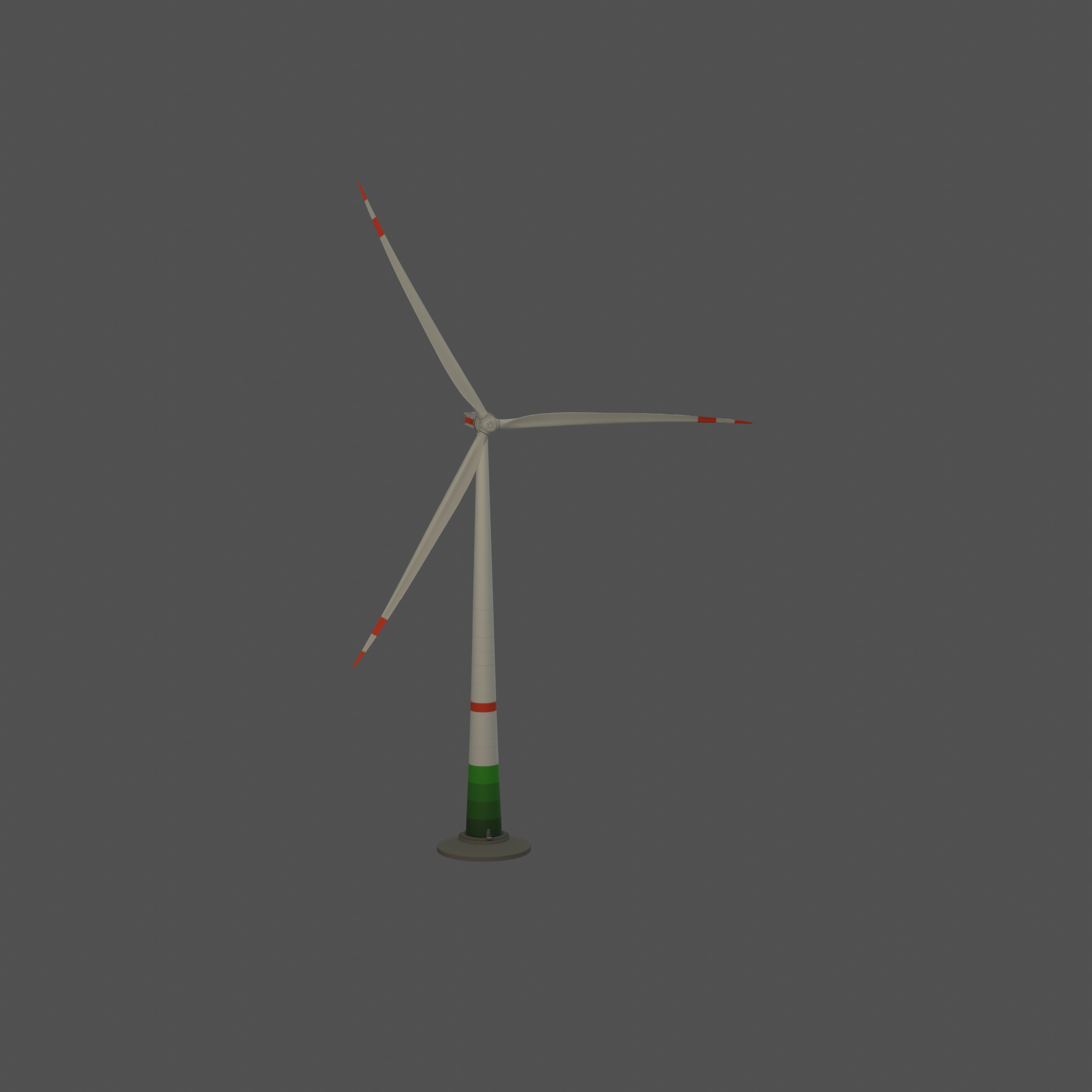 Wind turbine E1 H-132 RD 172 m with animation and Foundation Low-poly 3D model_68