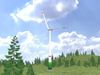 Wind turbine E1 H-132 RD 172 m with animation and Foundation Low-poly 3D model_1