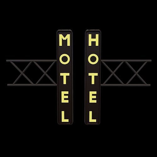 hotel motel neon sign 3D model