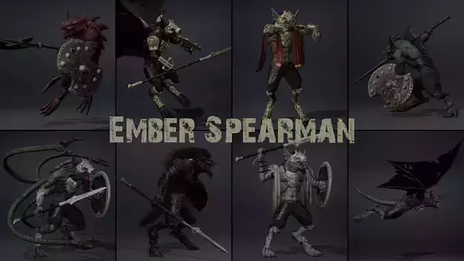 Ember Spearman Low-poly 3D model