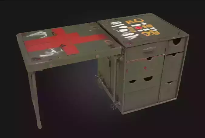Military Field Medic Station  Life-Saving Outpost Amid Chaos 3D model