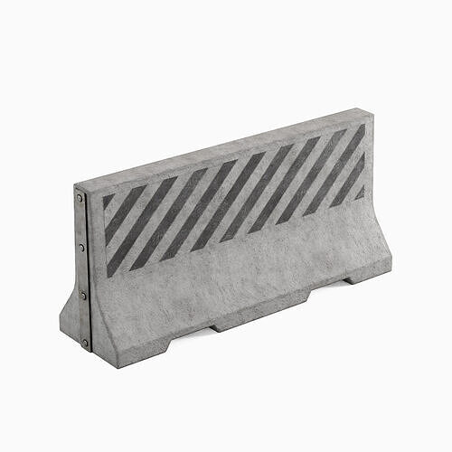 Large Concrete Barrier 01 Low-poly 3D model