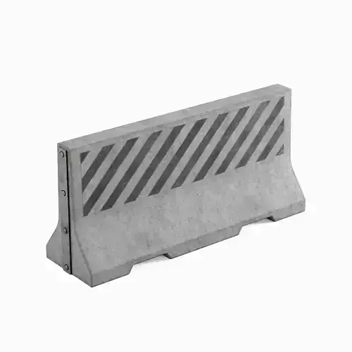 Large Concrete Barrier 01 Low-poly 3D model