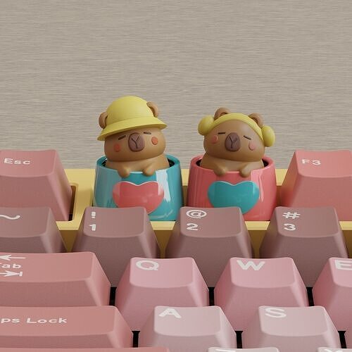 Capybara Couple Keycap 3DPrint 3D print model