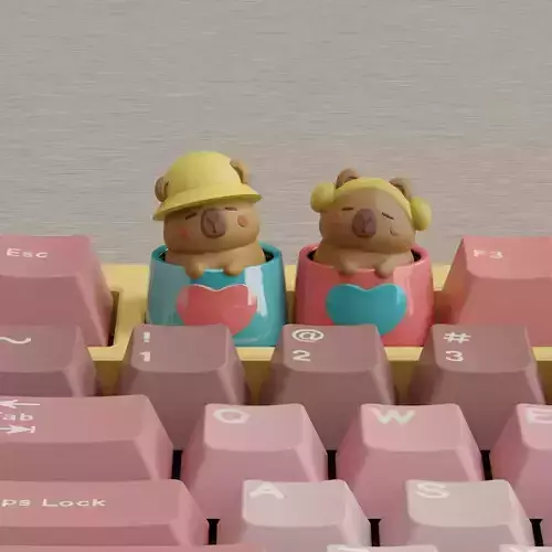 Capybara Couple Keycap 3DPrint 3D print model