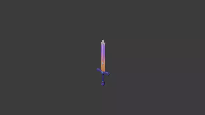 Radiant Blade Stylized Fantasy Sword Low-poly 3D model