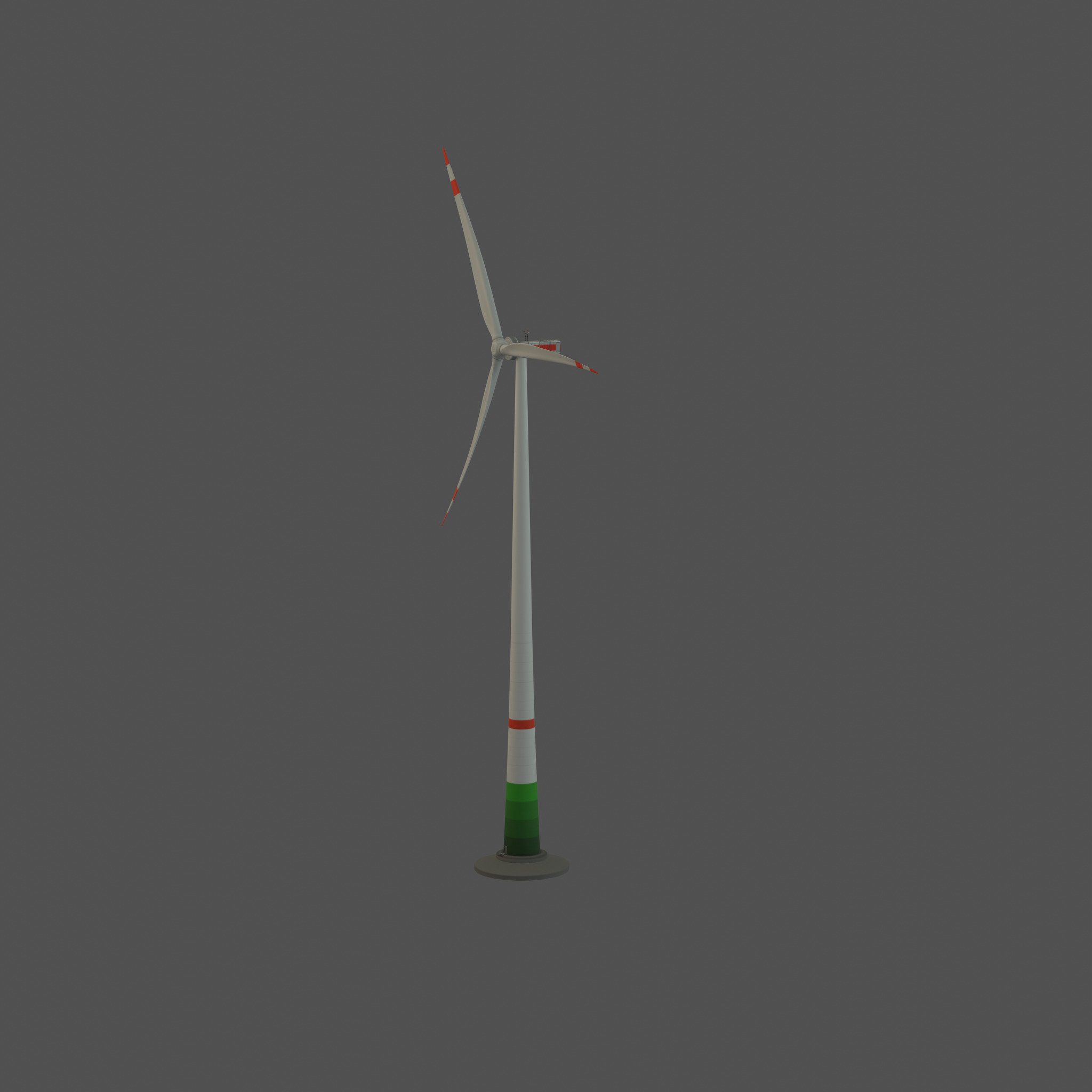 Wind turbine E1 H-160 RD 138m Animation and Foundation Low-poly 3D model_70