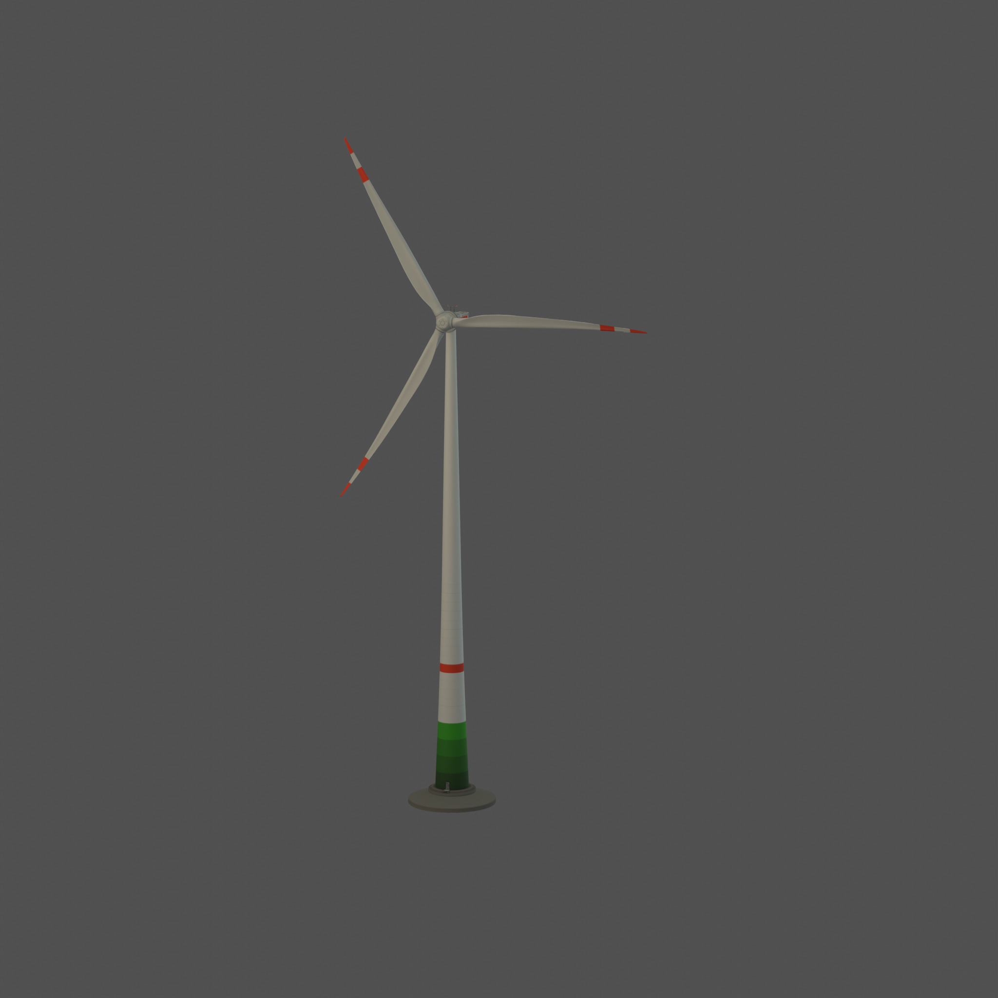 Wind turbine E1 H-160 RD 138m Animation and Foundation Low-poly 3D model_63