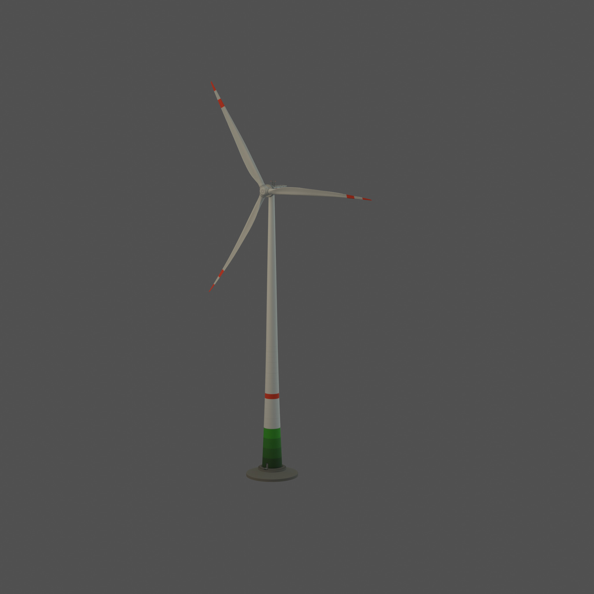 Wind turbine E1 H-160 RD 138m Animation and Foundation Low-poly 3D model_65