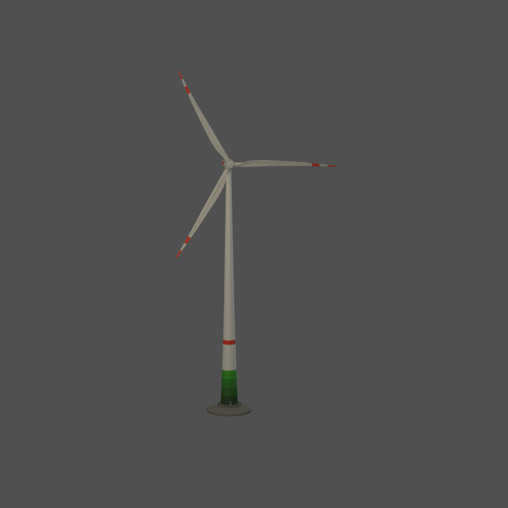Wind turbine E1 H-160 RD 138m Animation and Foundation Low-poly 3D model_60