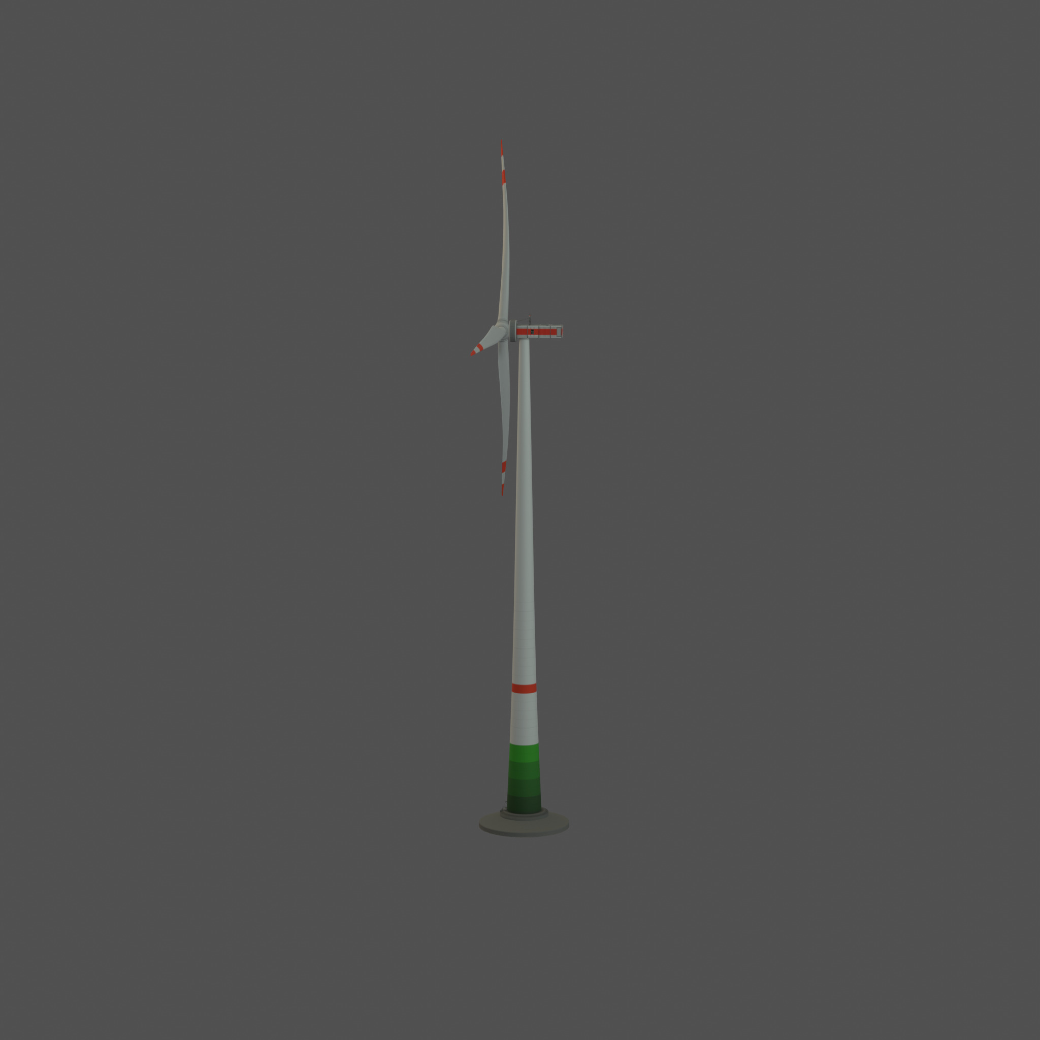 Wind turbine E1 H-160 RD 138m Animation and Foundation Low-poly 3D model_25