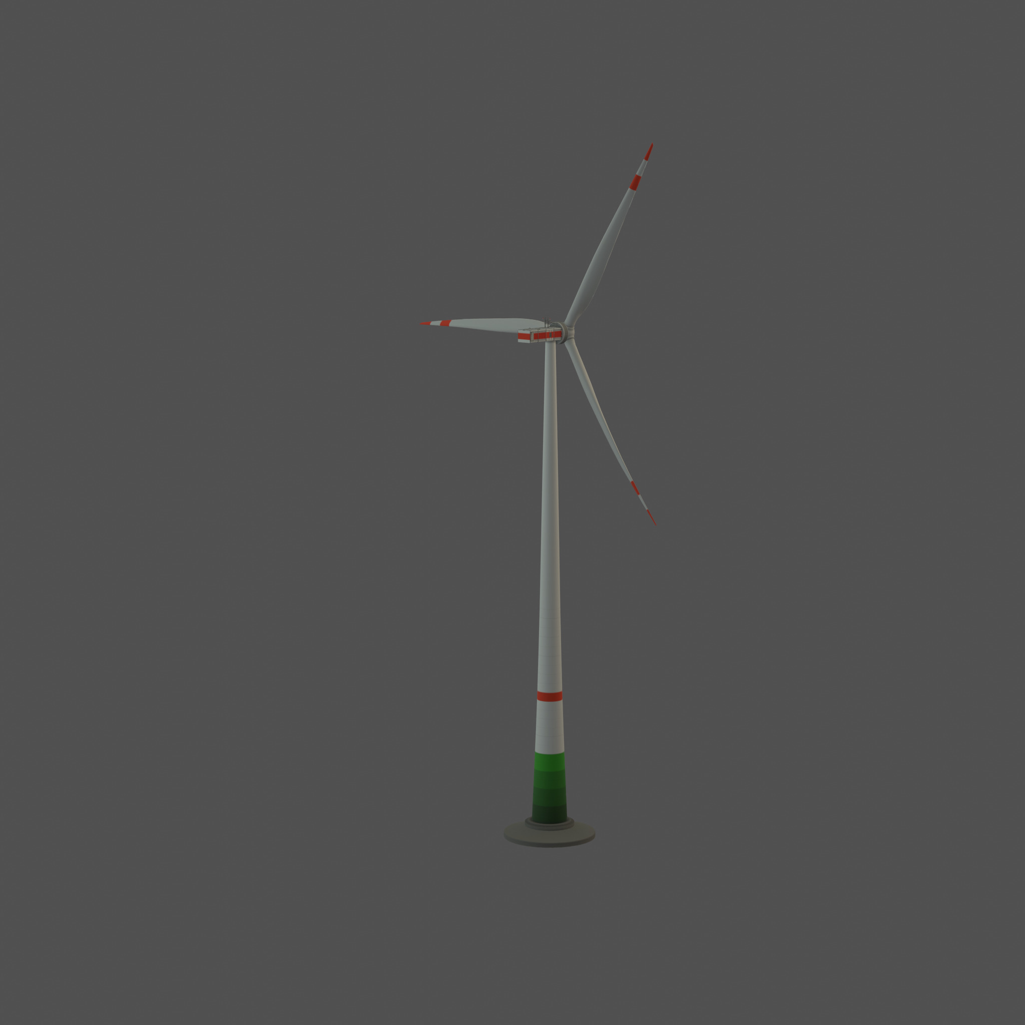 Wind turbine E1 H-160 RD 138m Animation and Foundation Low-poly 3D model_42