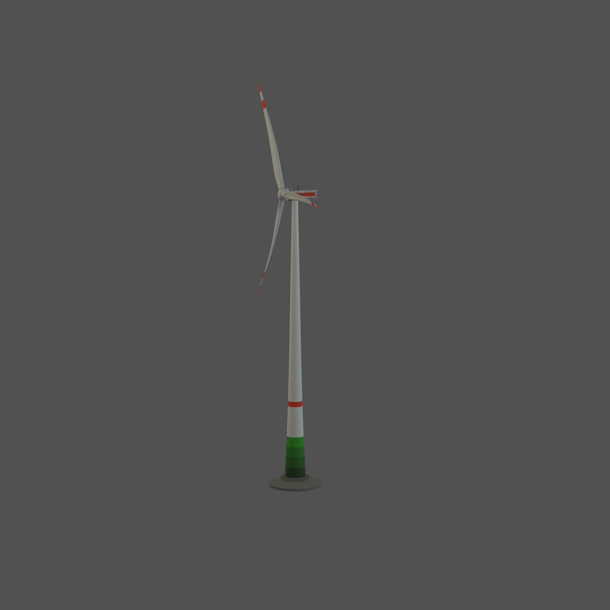 Wind turbine E1 H-160 RD 138m Animation and Foundation Low-poly 3D model_22