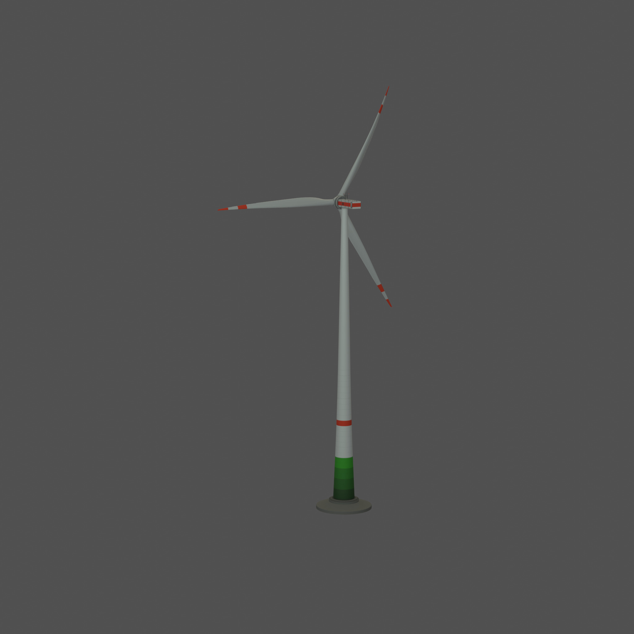 Wind turbine E1 H-160 RD 138m Animation and Foundation Low-poly 3D model_33