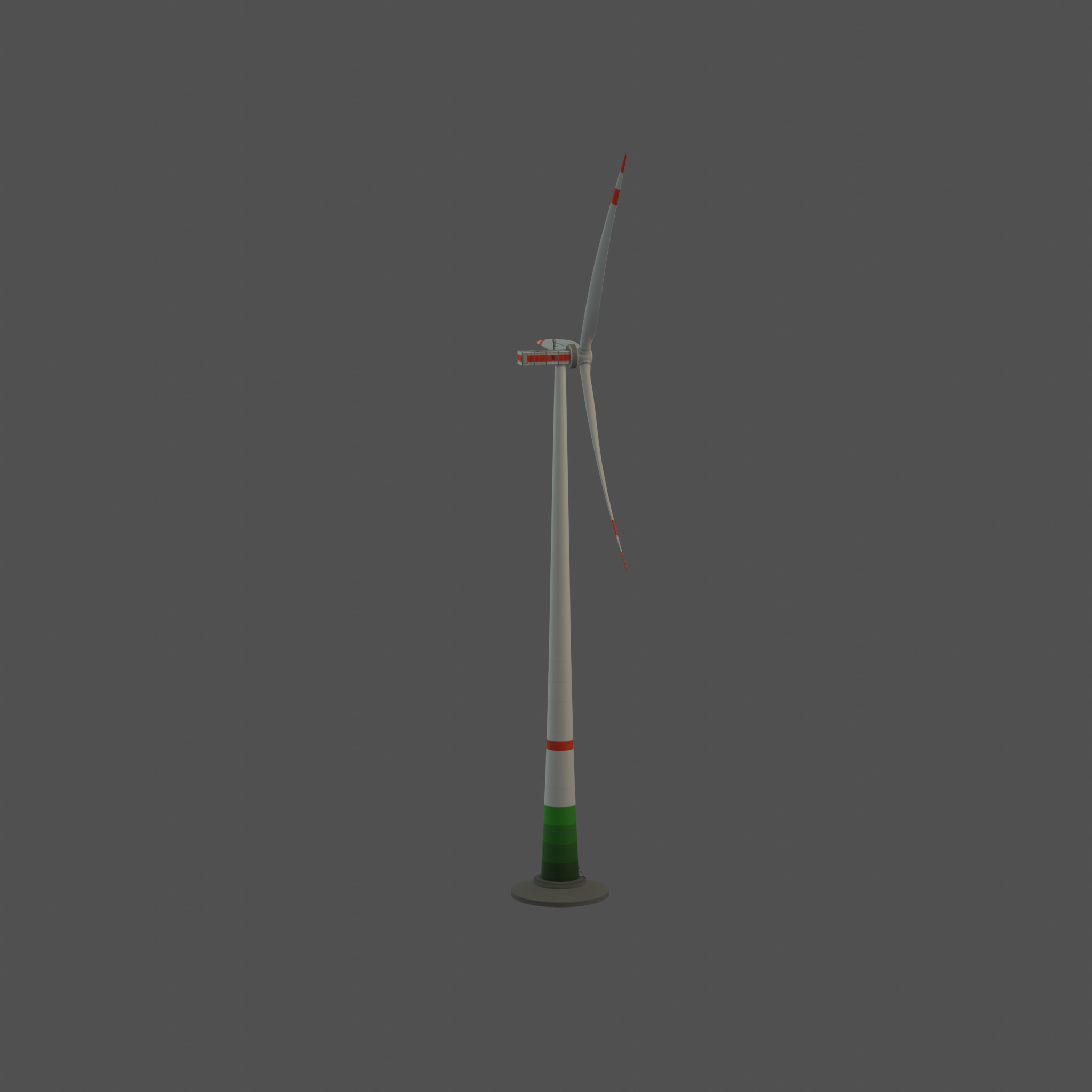 Wind turbine E1 H-160 RD 138m Animation and Foundation Low-poly 3D model_47