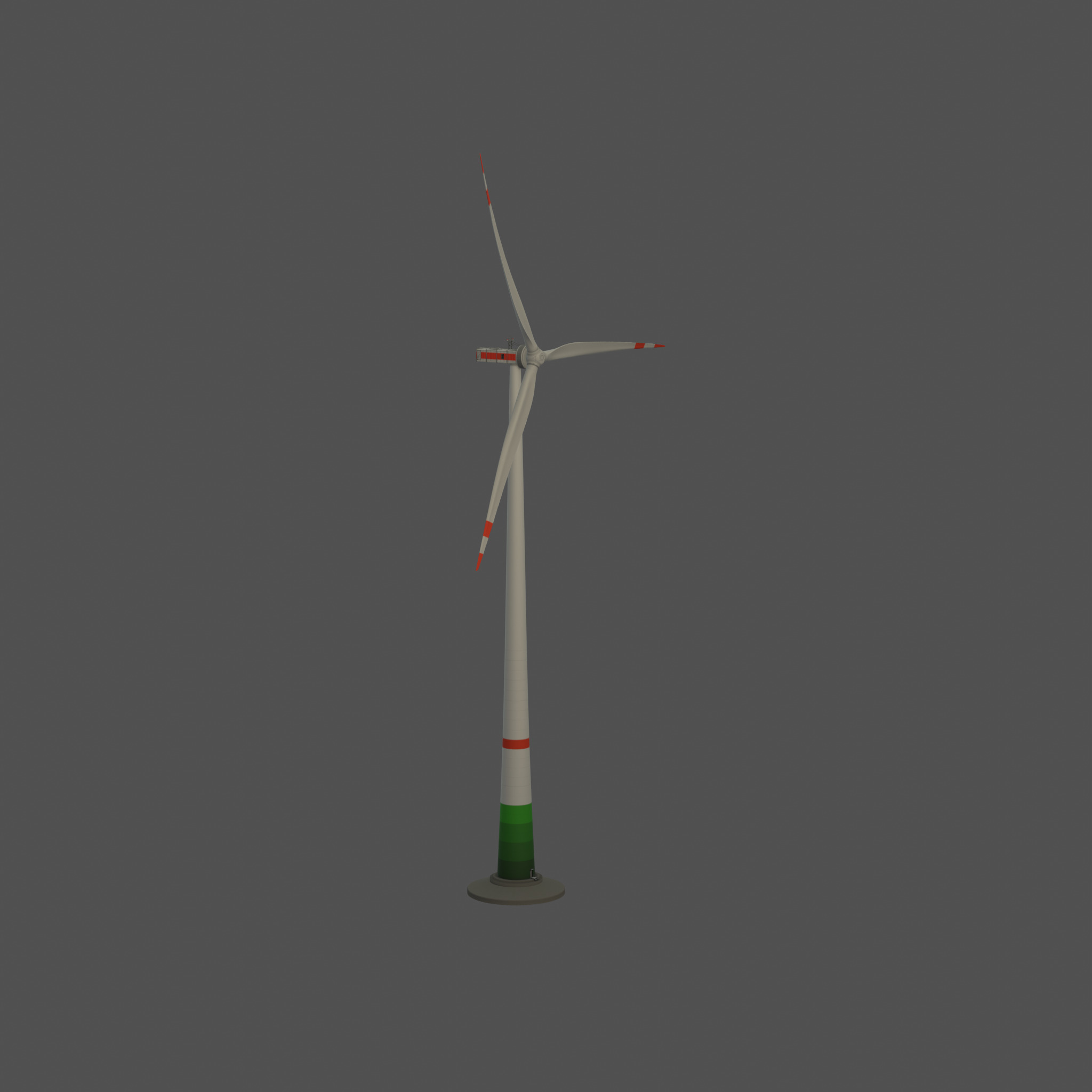 Wind turbine E1 H-160 RD 138m Animation and Foundation Low-poly 3D model_53