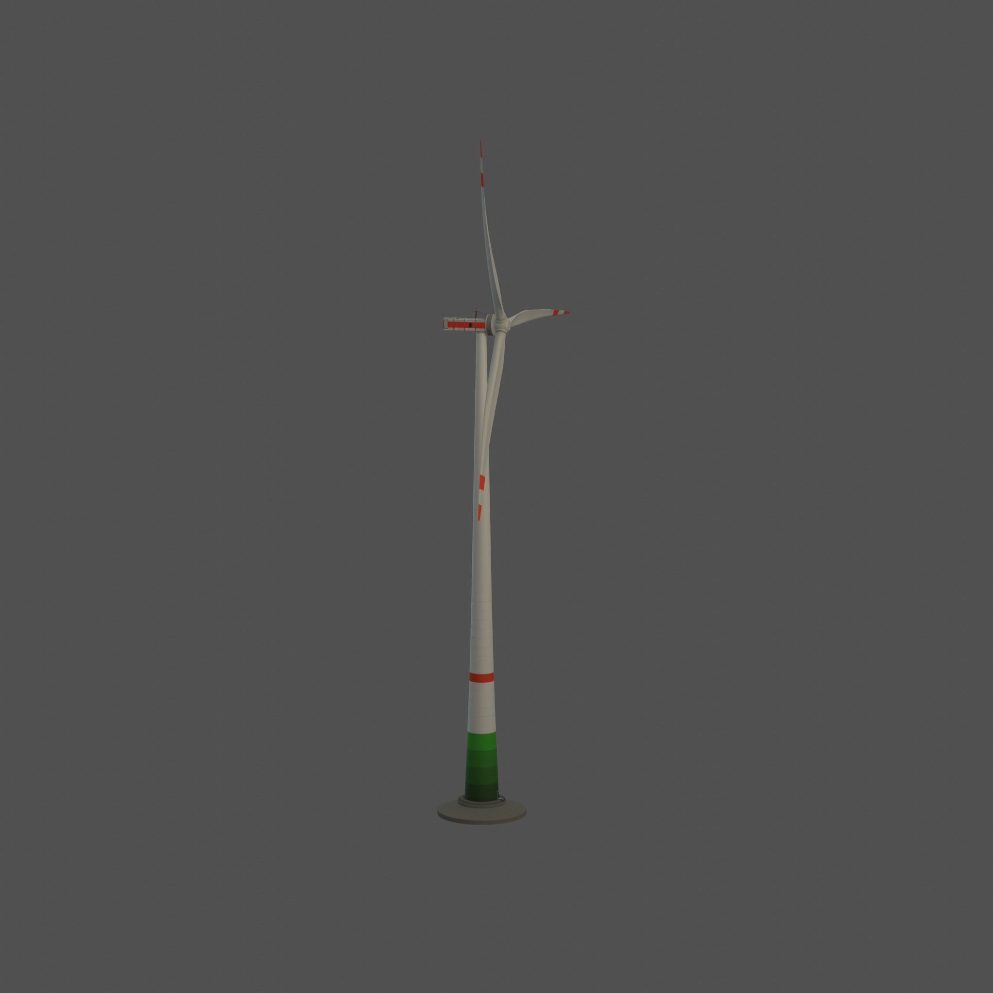 Wind turbine E1 H-160 RD 138m Animation and Foundation Low-poly 3D model_51