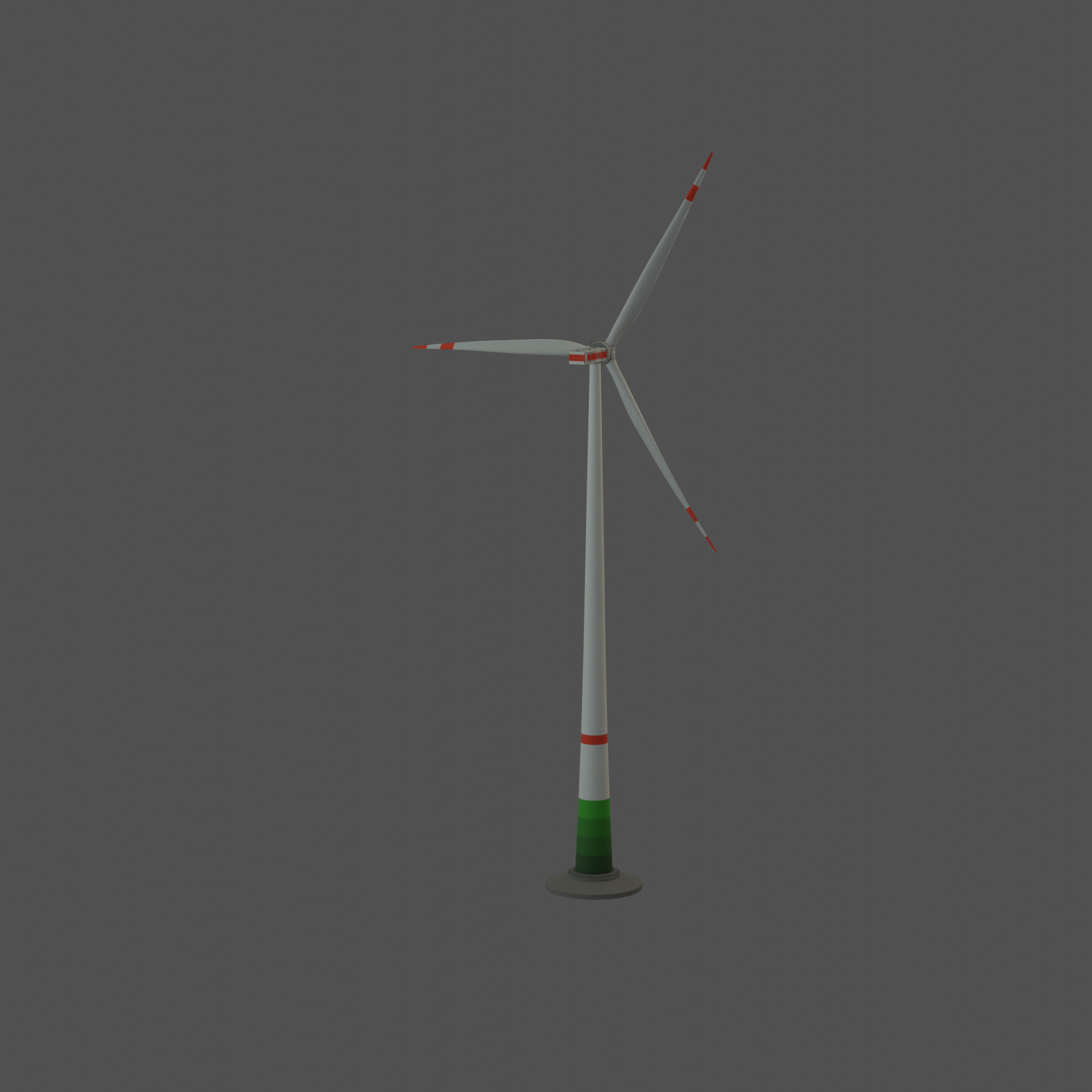 Wind turbine E1 H-160 RD 138m Animation and Foundation Low-poly 3D model_40