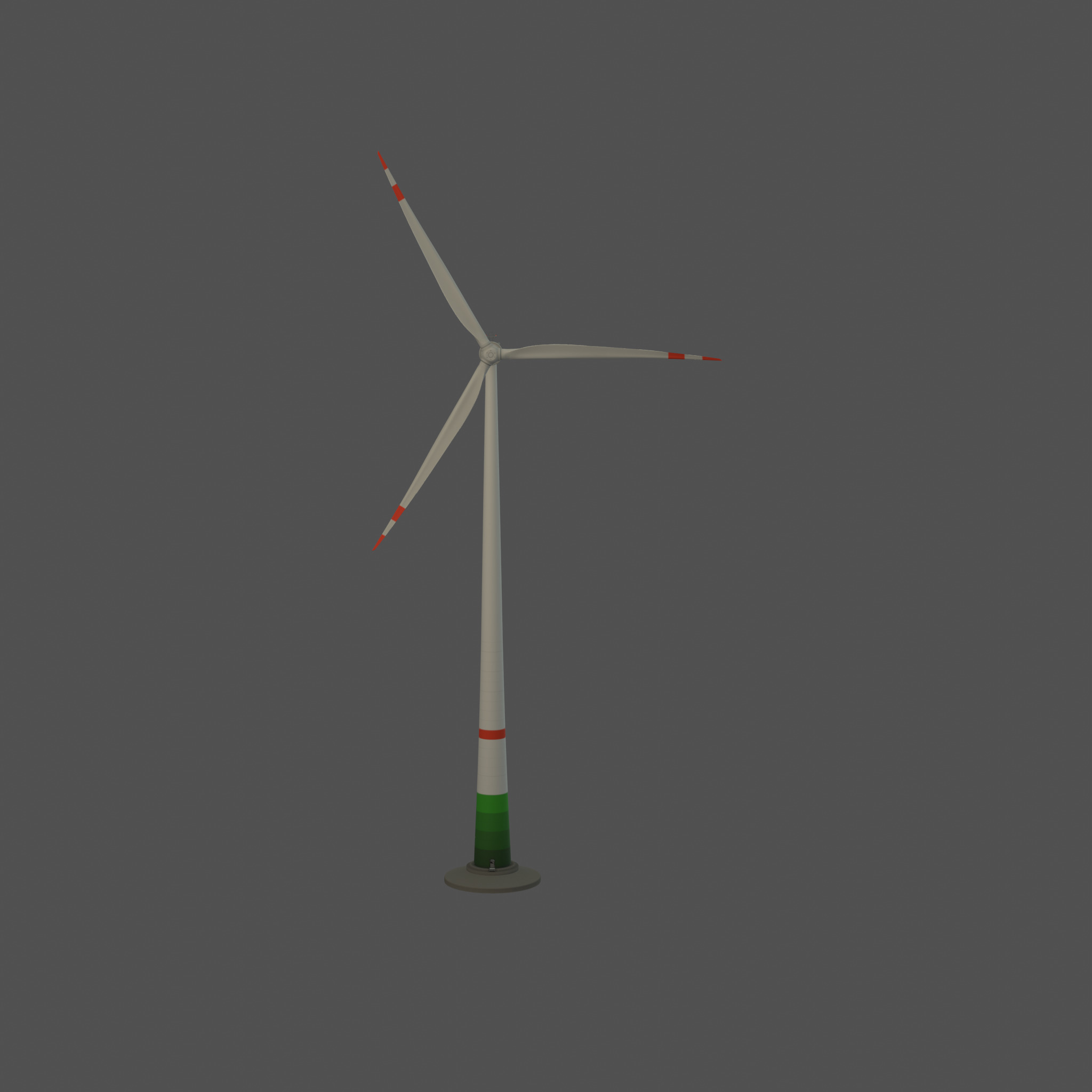 Wind turbine E1 H-160 RD 138m Animation and Foundation Low-poly 3D model_61