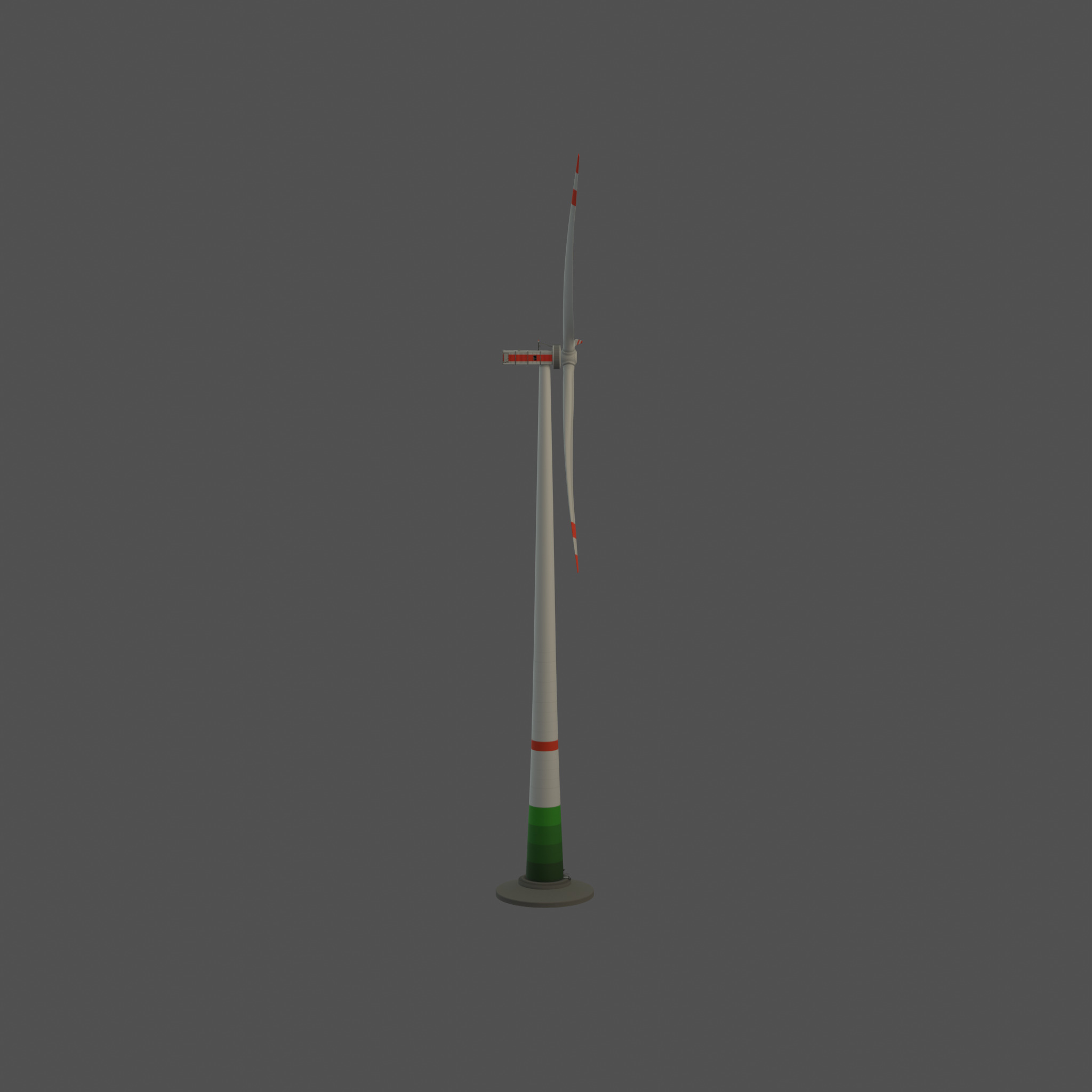 Wind turbine E1 H-160 RD 138m Animation and Foundation Low-poly 3D model_49
