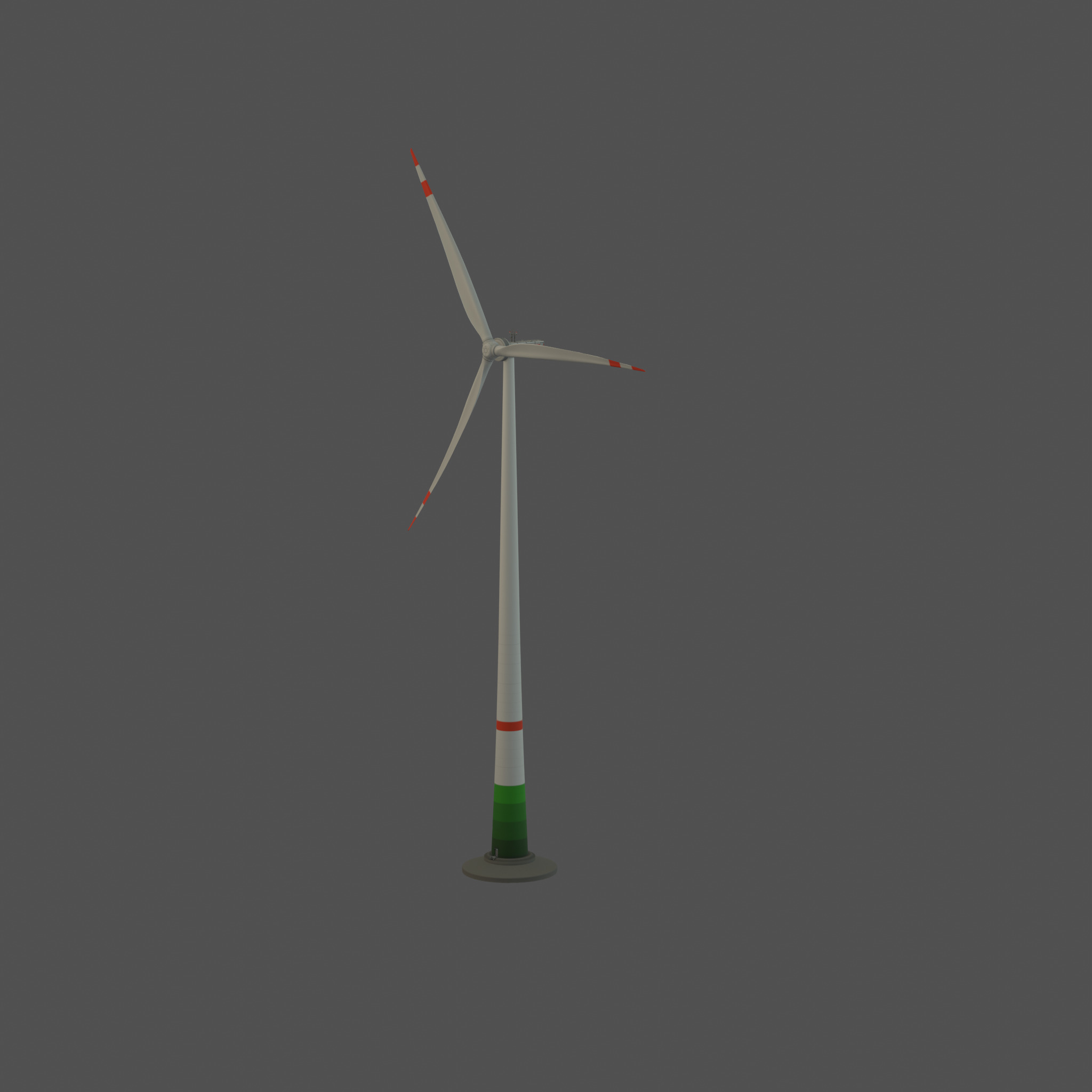 Wind turbine E1 H-160 RD 138m Animation and Foundation Low-poly 3D model_68