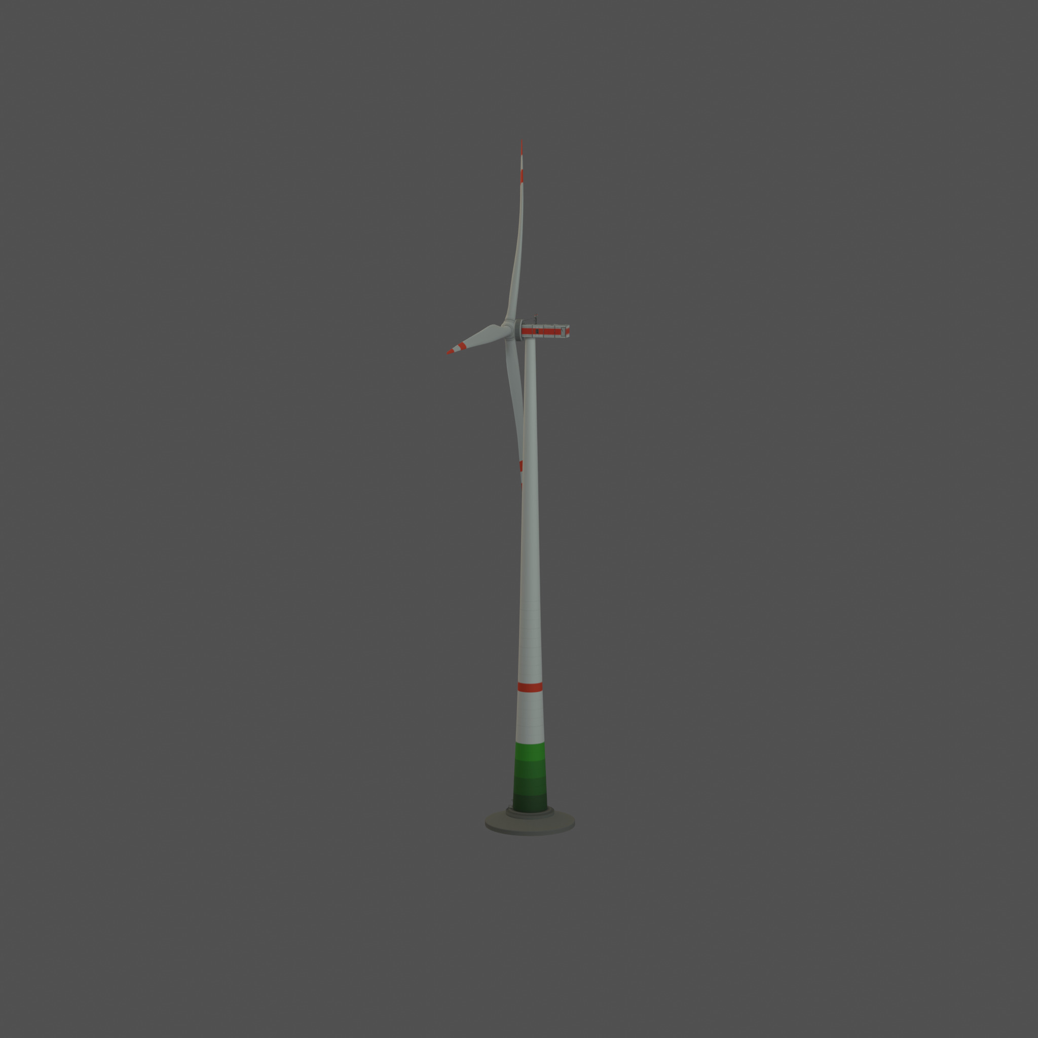 Wind turbine E1 H-160 RD 138m Animation and Foundation Low-poly 3D model_26