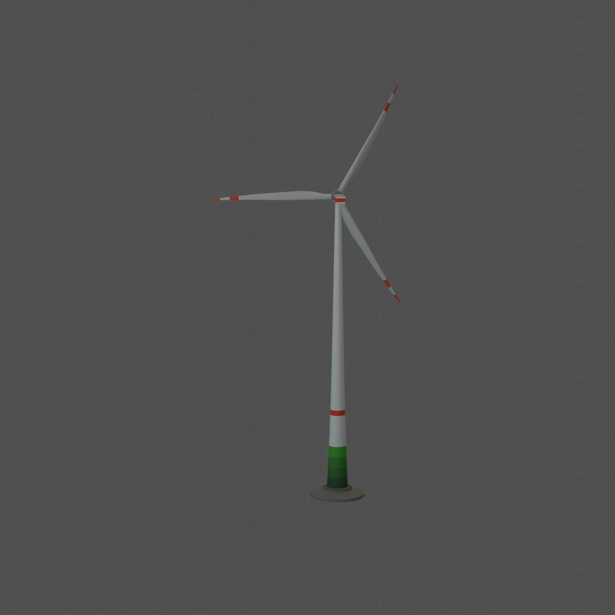 Wind turbine E1 H-160 RD 138m Animation and Foundation Low-poly 3D model_36