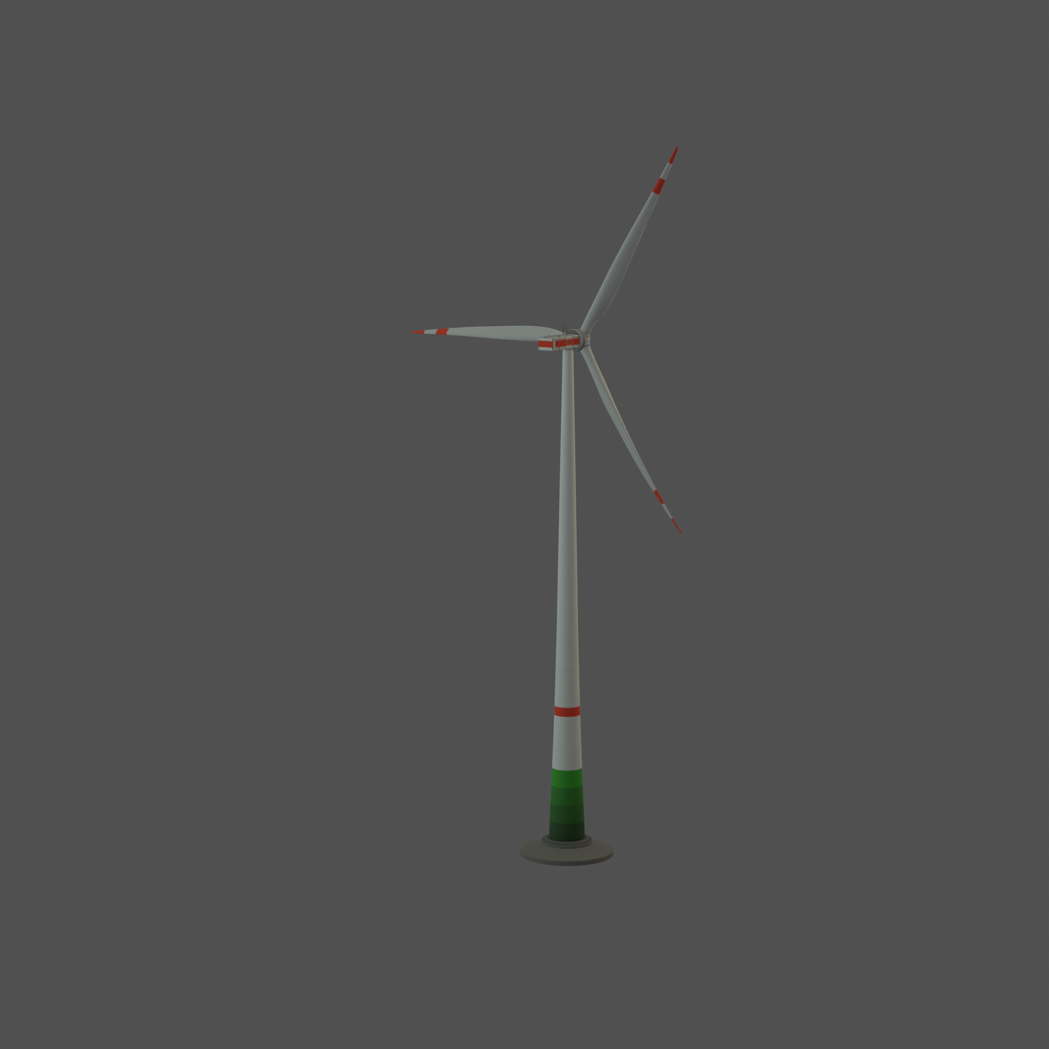 Wind turbine E1 H-160 RD 138m Animation and Foundation Low-poly 3D model_41
