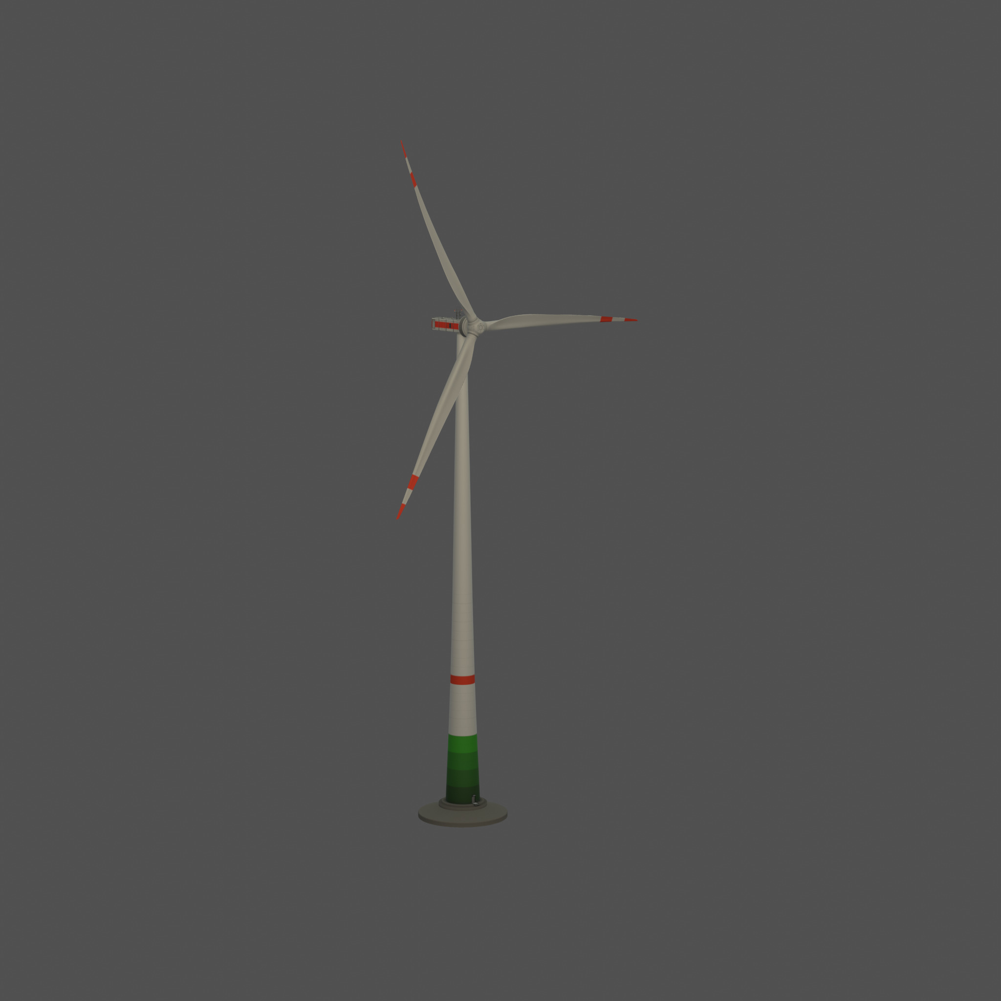 Wind turbine E1 H-160 RD 138m Animation and Foundation Low-poly 3D model_56