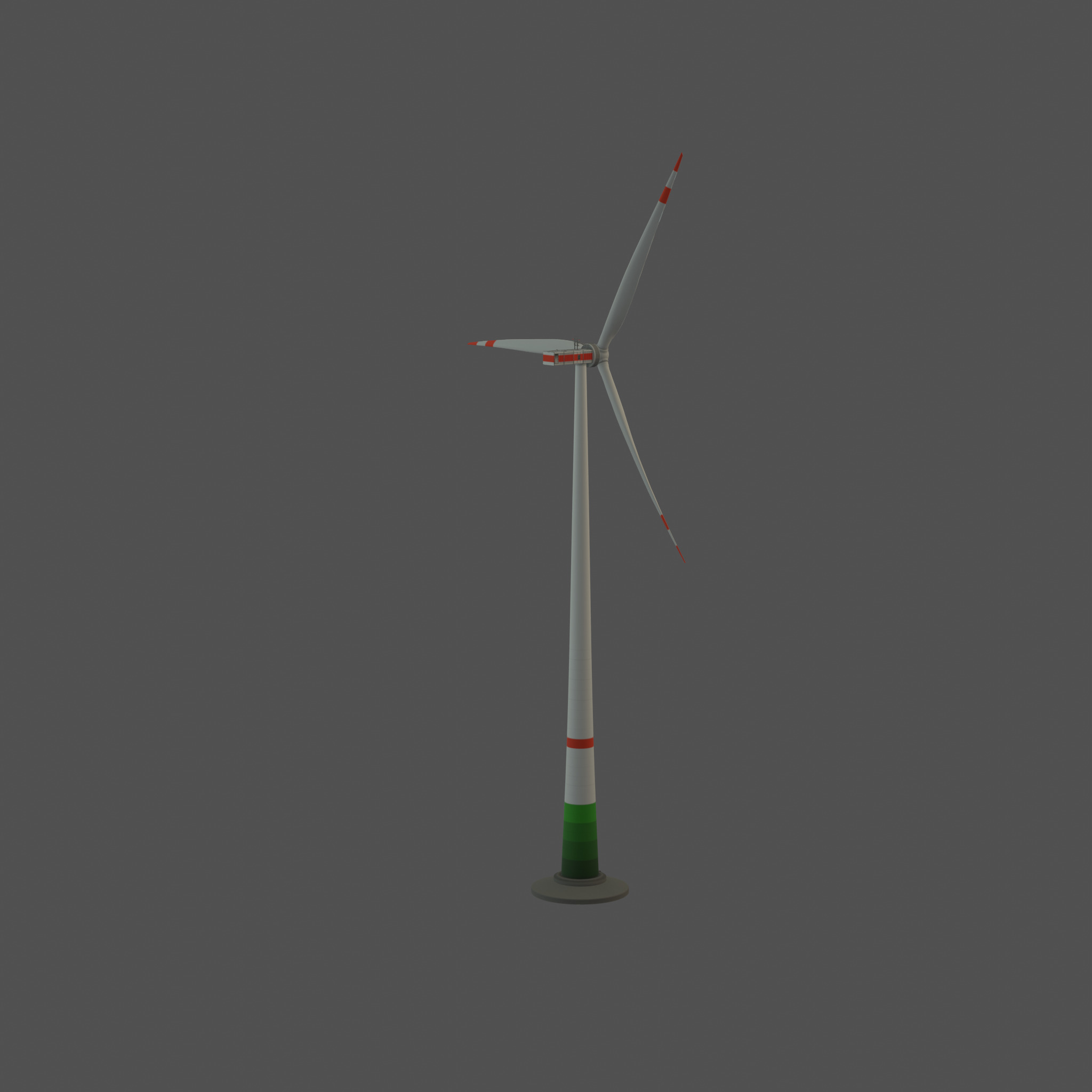 Wind turbine E1 H-160 RD 138m Animation and Foundation Low-poly 3D model_44